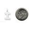 14K White Gold Small Block Intial Letter I Charm Jewerly 18mm x 10mm